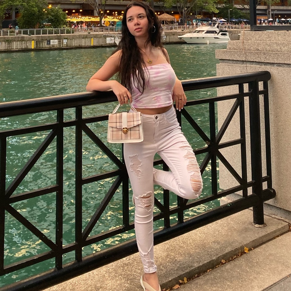 Pink Tie-Dye Tube Top